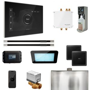 BLS1-BKXLBN - Mr Steam Bliss Max Steam Shower Pkg w/iSteamX Control and Linear Steamhead in Black Brushed Nickel