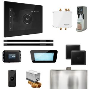 BLS1-BKXLMB - Mr Steam Bliss Max Steam Shower Pkg w/iSteamX Control and Linear Steamhead in Black Matte Black