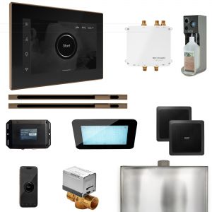 BLS1-BKXLNB - Mr Steam Bliss Max Steam Shower Pkg w/iSteamX Control and Linear Steamhead in Black Nouveau Bronze