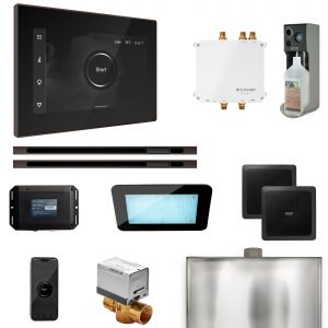 BLS1-BKXLOB - Mr Steam Bliss Max Steam Shower Pkg w/iSteamX Control and Linear Steamhead in Black OilRubBronze