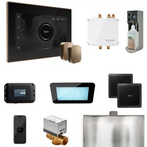 BLS1-BKXNB - Mr Steam Bliss Max Steam Shower Ctrl Pkg w/iSteamX Control and Steamhead in Black Nouveau Bronze