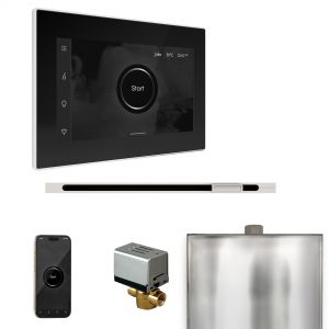 BXLBKWH - Mr Steam XButler Steam Shower Ctrl Pkg w/iSteamX Control and Linear Steamhead in Black White