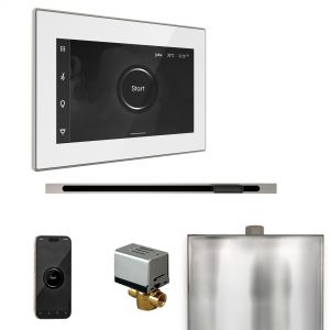 BXLWHBN - Mr Steam XButler Steam Shower Pkg w/iSteamX Control and Linear Steamhead in White Brushed Nickel