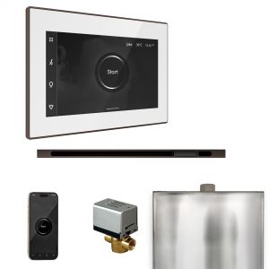 BXLWHOB - Mr Steam XButler Steam Shower Pkg w/iSteamX Control and Linear Steamhead in White OilRubBronze