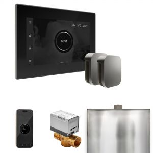 BXXBKST - Mr Steam XButler Max Steam Shower Ctrl Pkg w/iSteamX Control and Steamhead in Black Satin Steel