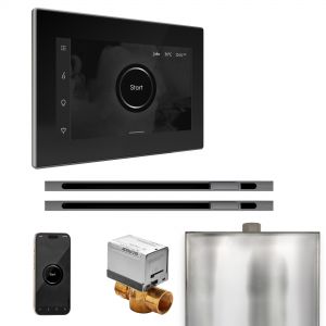 BXXLBKBL - Mr Steam XButler Max Steam Shower Pkg w/iSteamX Control and Linear Steamhead in Blk Brilliant Black