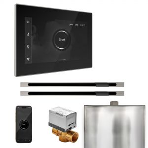 BXXLBKBN - Mr Steam XButler Max Steam Shower Pkg w/iSteamX Control and Linear Steamhead in Black Brushed Nickel