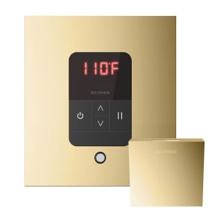 Mr Steam iTempo Square Steam Shower Control in Polished Brass