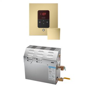 R05C10BH0000 - Mr Steam MS 5kW (5000W) Steam Shower Generator Package w/square iTempo Control in Satin Brass