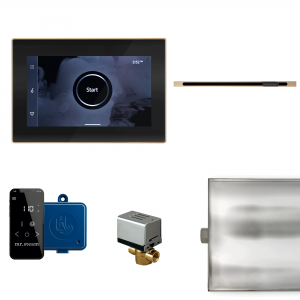 Mr Steam XButler Linear Steam Shower Control Package with iSteamX Control and Linear SteamHead in Black Brushed Bronze