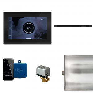 Mr Steam XButler Linear Steam Shower Control Package with iSteamX Control and Linear SteamHead in Black Matte Black