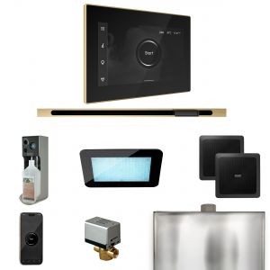 XDRM2BKLSB - Mr Steam XDream Steam Shower Ctrl Pkg w/iSteamX Control and Linear Steamhead in Black Satin Brass