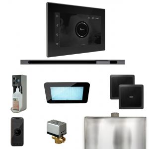 XDRM2BKLST - Mr Steam XDream Steam Shower Ctrl Pkg w/iSteamX Control and Linear Steamhead in Black Satin Steel