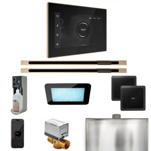 XDRM2BKXLBB - Mr Steam XDream Max Steam Shower Pkg w/iSteamX Control and Linear Steamhead in Black Brushed Bronze