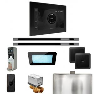 XDRM2BKXLBL - Mr Steam XDream Max Steam Shower Pkg w/iSteamX Control and Linear Steamhead in Black Brilliant Black