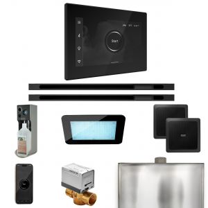 XDRM2BKXLMB - Mr Steam XDream Max Steam Shower Pkg w/iSteamX Control and Linear Steamhead in Black Matte Black