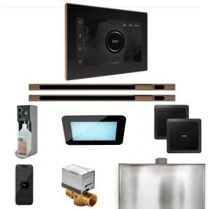 XDRM2BKXLNB - Mr Steam XDream Max Steam Shower Pkg w/iSteamX Control and Linear Steamhead in Black Nouveau Bronze