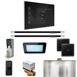 XDRM2BKXLPC - Mr Steam XDream Max Steam Shower Pkg w/iSteamX Control and Linear Steamhead in Black Polished Chrome