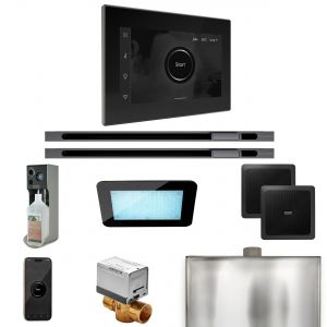 XDRM2BKXLST - Mr Steam XDream Max Steam Shower Pkg w/iSteamX Control and Linear Steamhead in Black Satin Steel