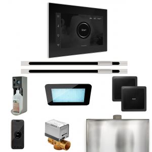 XDRM2BKXLWH - Mr Steam XDream Max Steam Shower Ctrl Pkg w/iSteamX Control and Linear Steamhead in Black White