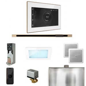 XDRM2WHLBB - Mr Steam XDream Steam Shower Ctrl Pkg w/iSteamX Control and Linear Steamhead in White Brushed Bronze