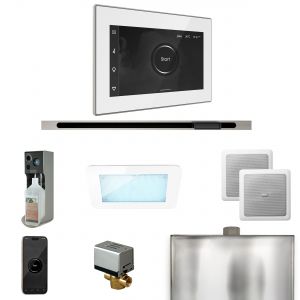 XDRM2WHLBN - Mr Steam XDream Steam Shower Ctrl Pkg w/iSteamX Control and Linear Steamhead in White Brushed Nickel