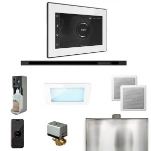 XDRM2WHLMB - Mr Steam XDream Steam Shower Ctrl Pkg w/iSteamX Control and Linear Steamhead in White Matte Black