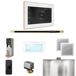 XDRM2WHLPB - Mr Steam XDream Steam Shower Ctrl Pkg w/iSteamX Control and Linear Steamhead in White Polished Brass