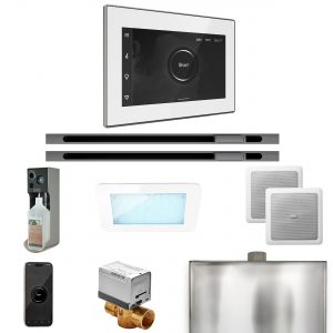 XDRM2WHXLBL - Mr Steam XDream Max Steam Shower Pkg w/iSteamX Control and Linear Steamhead in White Brilliant Black