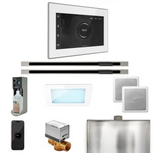 XDRM2WHXLBN - Mr Steam XDream Max Steam Shower Pkg w/iSteamX Control and Linear Steamhead in White Brushed Nickel