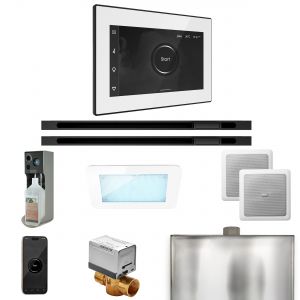 XDRM2WHXLMB - Mr Steam XDream Max Steam Shower Pkg w/iSteamX Control and Linear Steamhead in White Matte Black