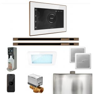 XDRM2WHXLNB - Mr Steam XDream Max Steam Shower Pkg w/iSteamX Control and Linear Steamhead in White Nouveau Bronze